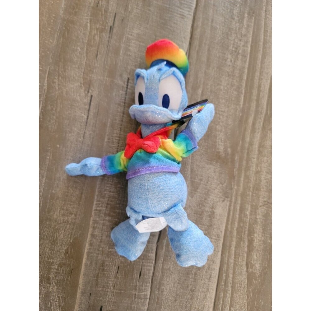 Disney Rainbow Collection Donald Duck Plush Stuffed Animal Pride Glitter‎ Blue